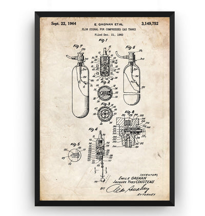Oxygen Tank 1964 Patent Print - Magic Posters