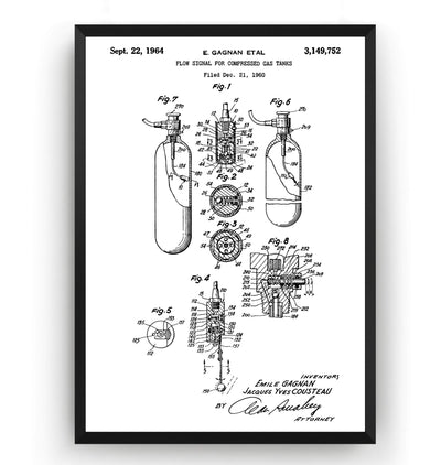 Oxygen Tank 1964 Patent Print - Magic Posters