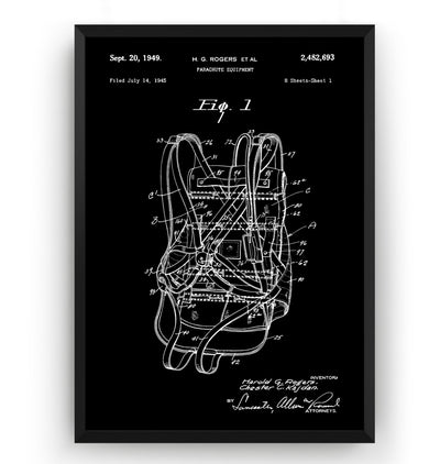 Parachute Equipment 1949 Patent Print - Magic Posters
