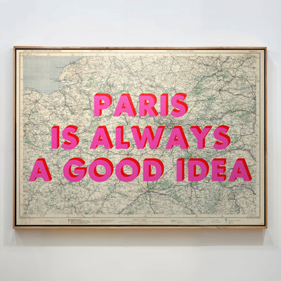 Paris Retro Pop Art Map Print - Magic Posters