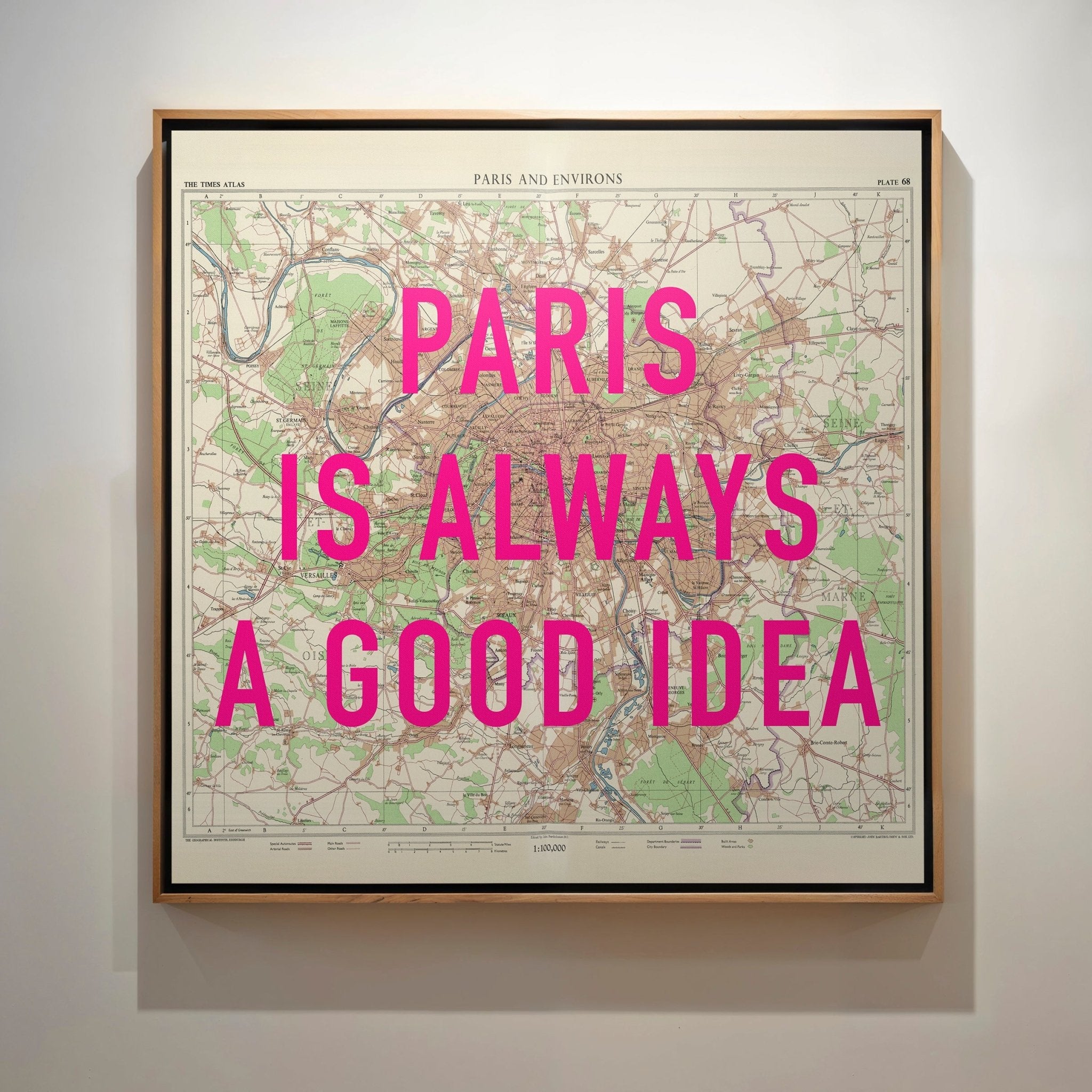 Paris Retro Pop Art Map Print - Magic Posters