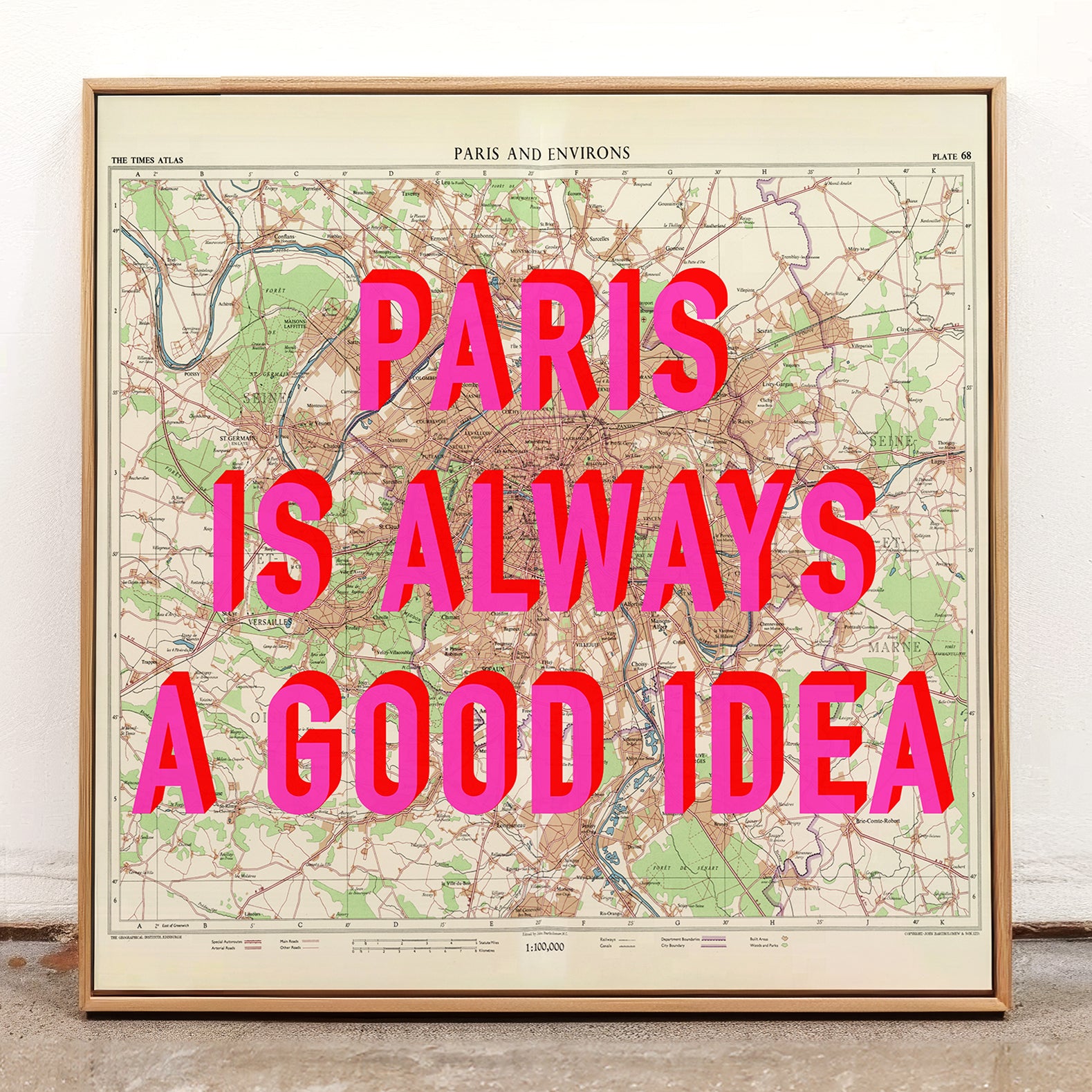 Paris Retro Pop Art Map Print - Magic Posters