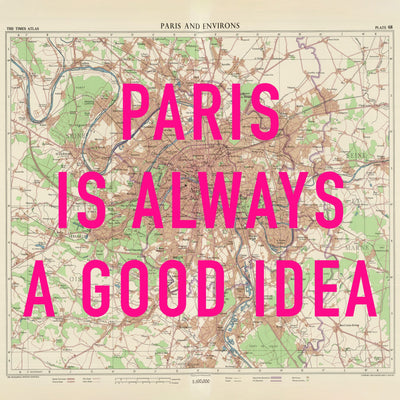 Paris Retro Pop Art Map Print