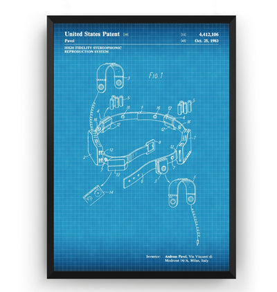 Pavel Stereobelt 1983 Patent Print - Magic Posters