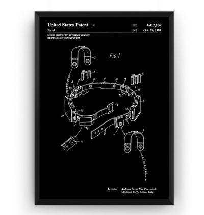 Pavel Stereobelt 1983 Patent Print - Magic Posters