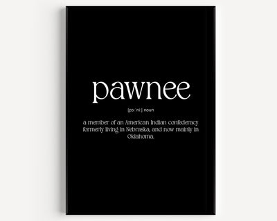 Pawnee Definition Print - Magic Posters