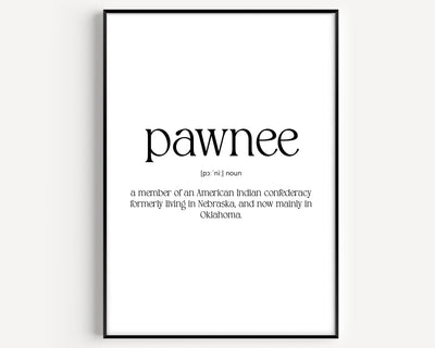 Pawnee Definition Print - Magic Posters