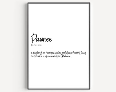 Pawnee Definition Print - Magic Posters