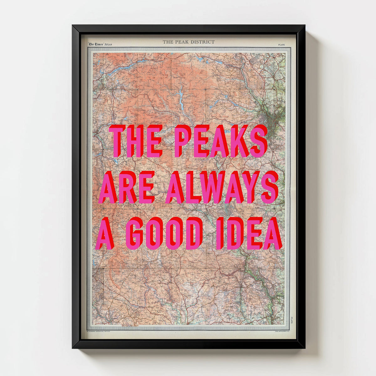 Peak District Retro Pop Art Map Print (portrait) - Magic Posters
