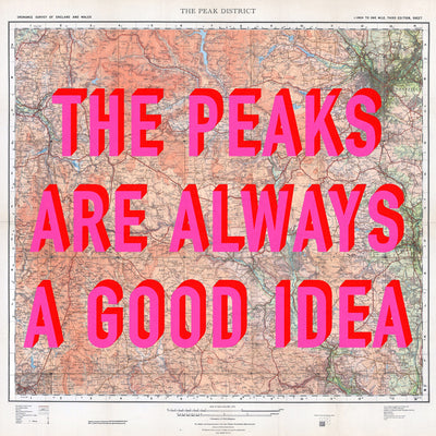Peak District Retro Pop Art Map Print (square)