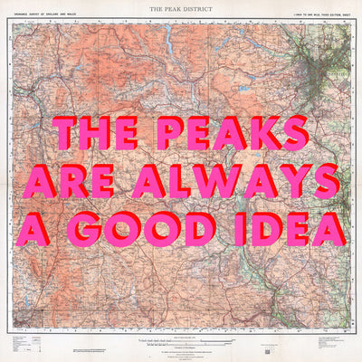 Peak District Retro Pop Art Map Print (square)