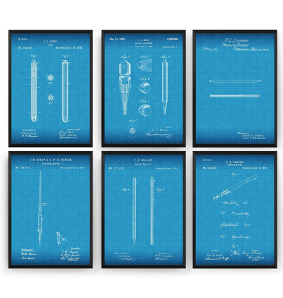 Pen And Pencil Set Of 6 Patent Prints - Magic Posters