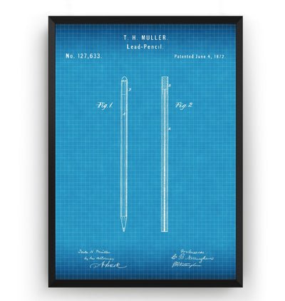 Pencil 1872 Patent Print - Magic Posters