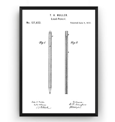 Pencil 1872 Patent Print - Magic Posters