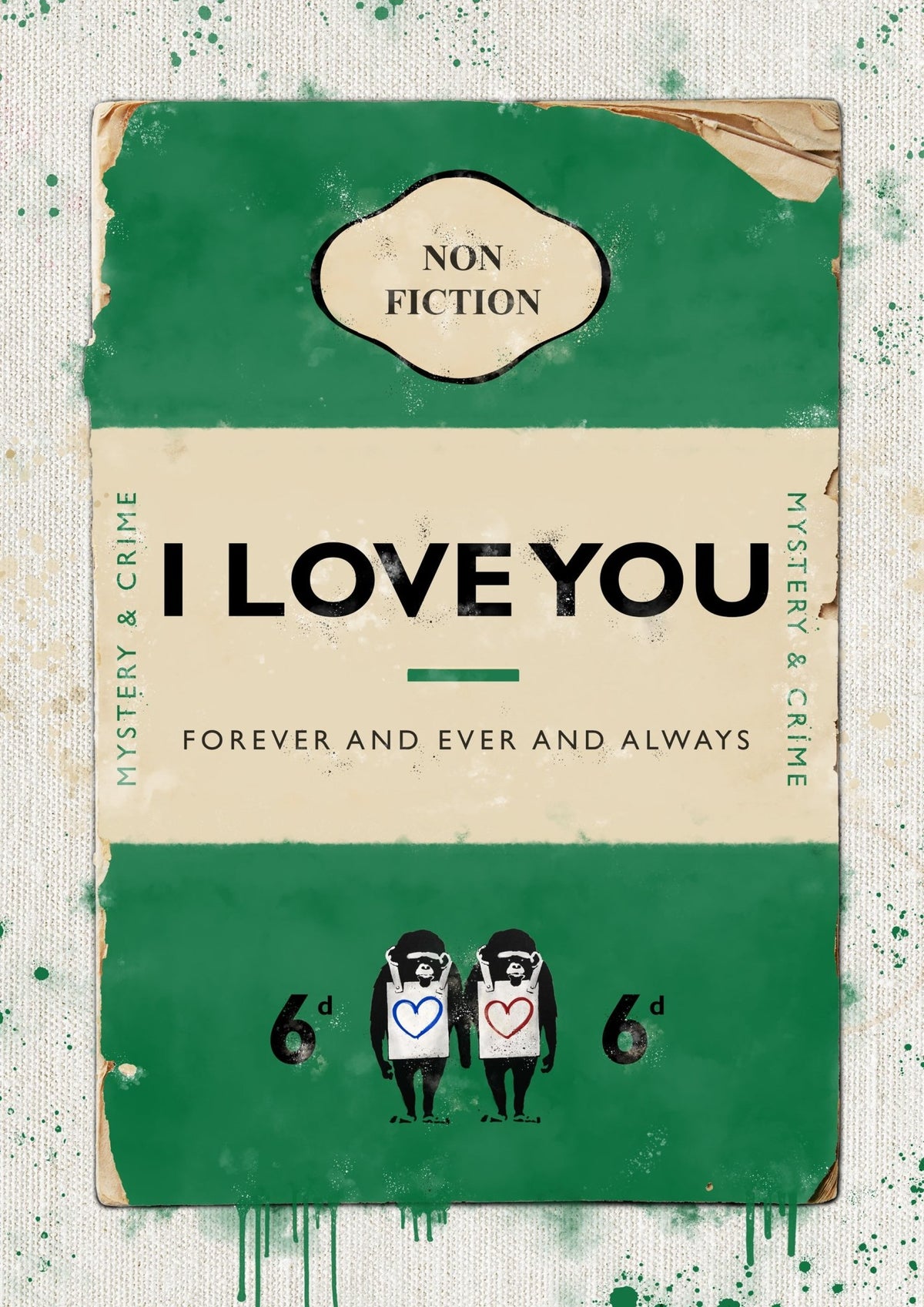 Personalised Book Cover Art Print (Green)