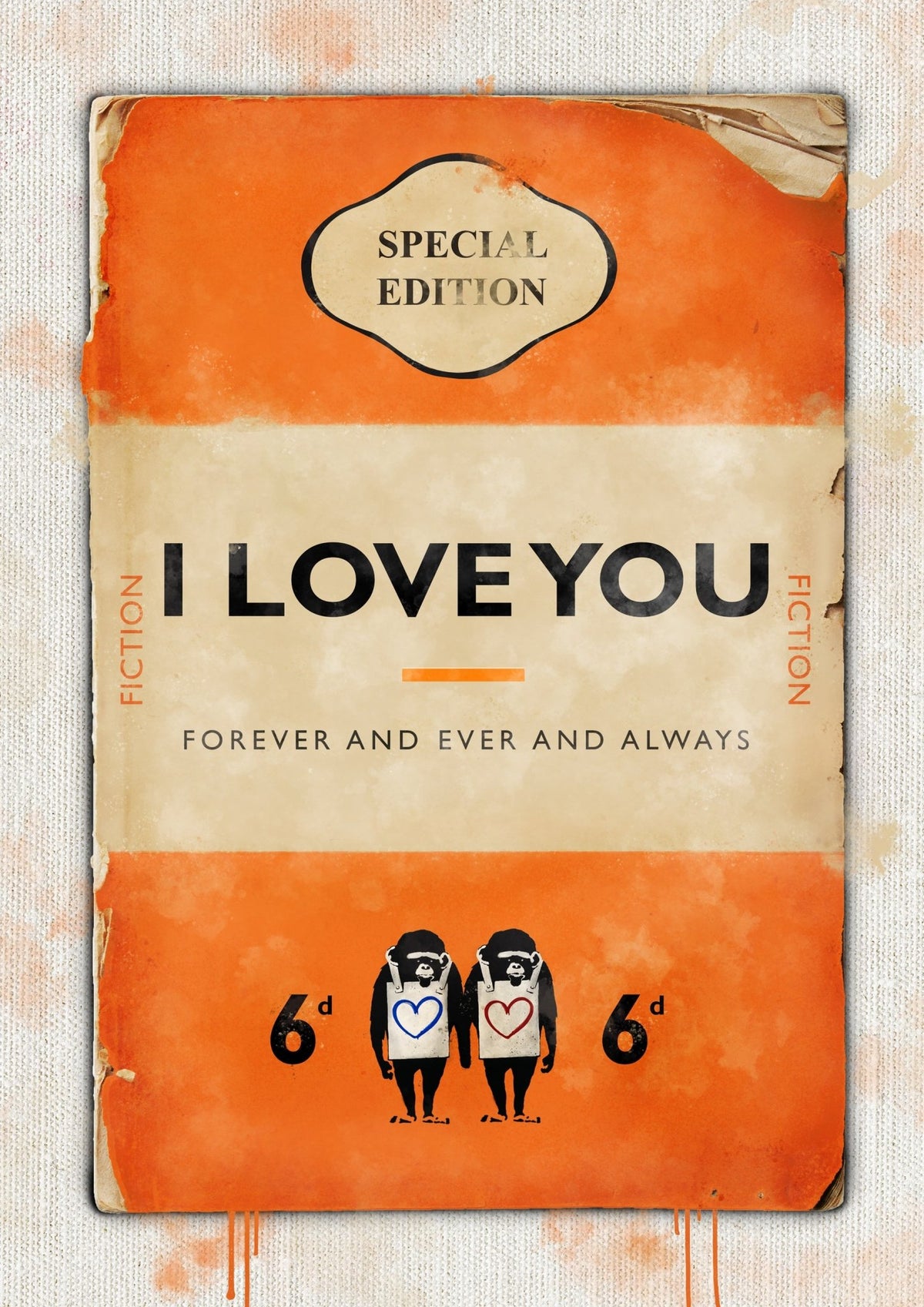 Personalised Book Cover Art Print (Orange)