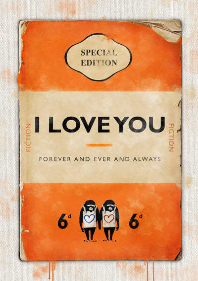 Personalised Book Cover Art Print (Orange)