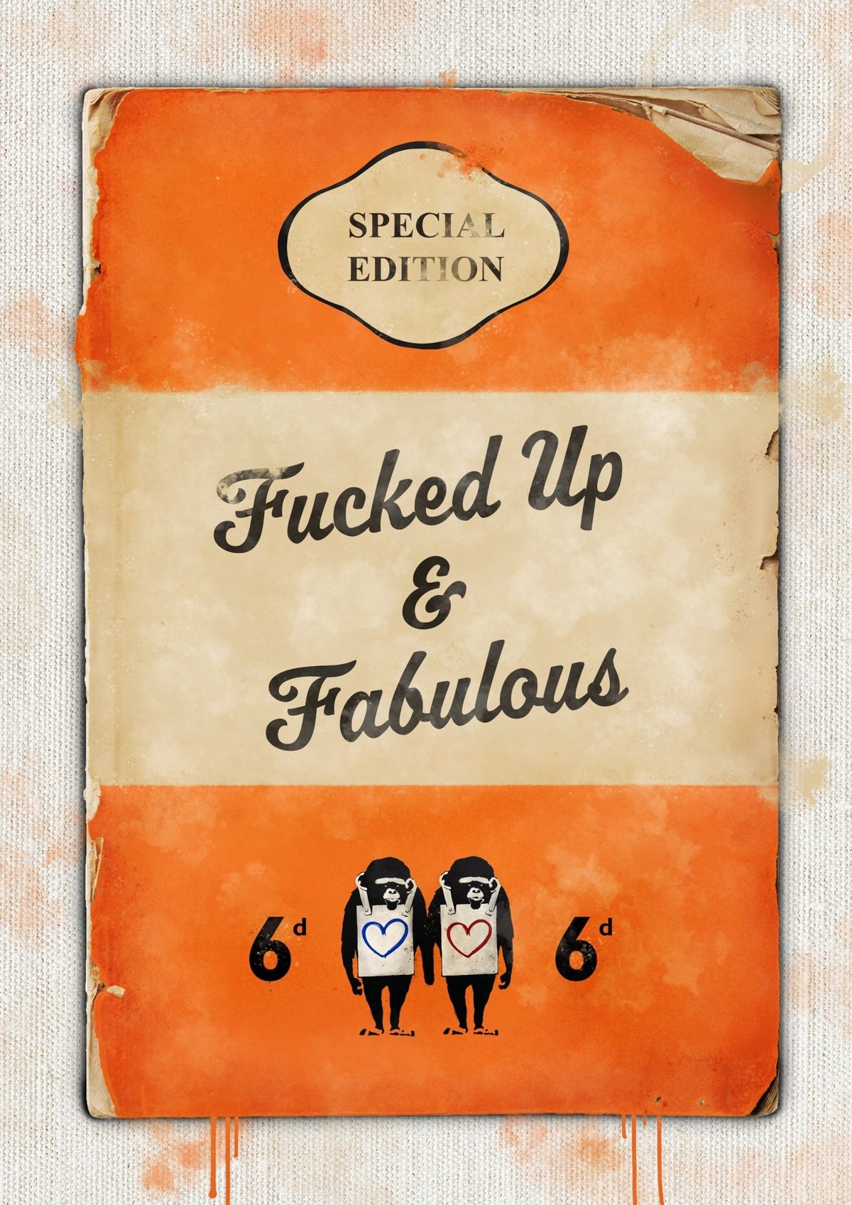 Personalised Book Cover Art Print (Orange)