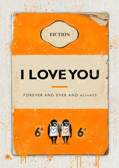 Personalised Book Cover Art Print (Orange)