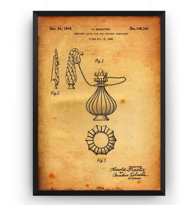 Perfume Container 1946 Patent Print - Magic Posters