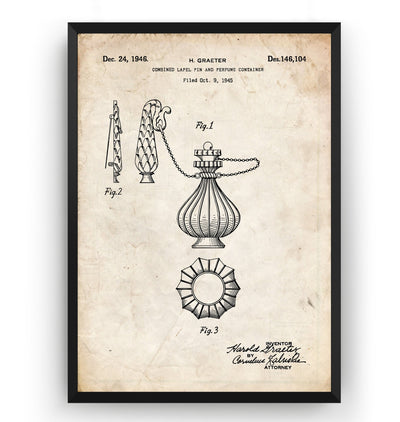 Perfume Container 1946 Patent Print - Magic Posters