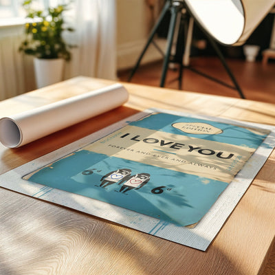 Personalised Book Cover Art Print (Blue) - Magic Posters