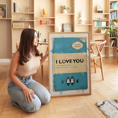 Personalised Book Cover Art Print (Blue) - Magic Posters