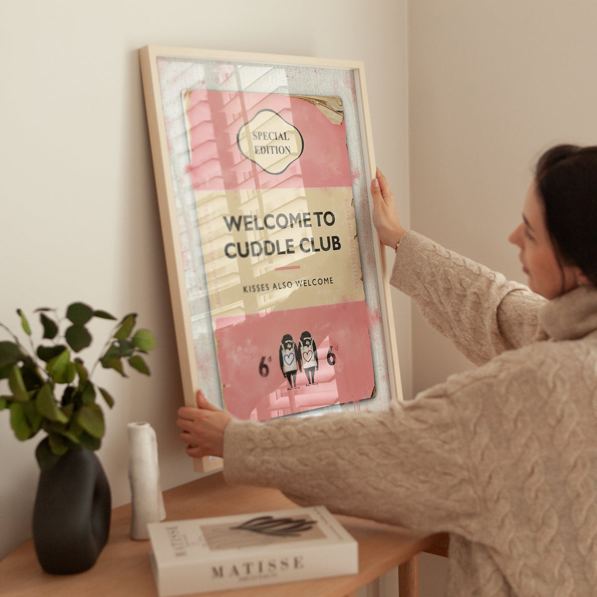 Personalised Book Cover Art Print (Blush Pink) - Magic Posters
