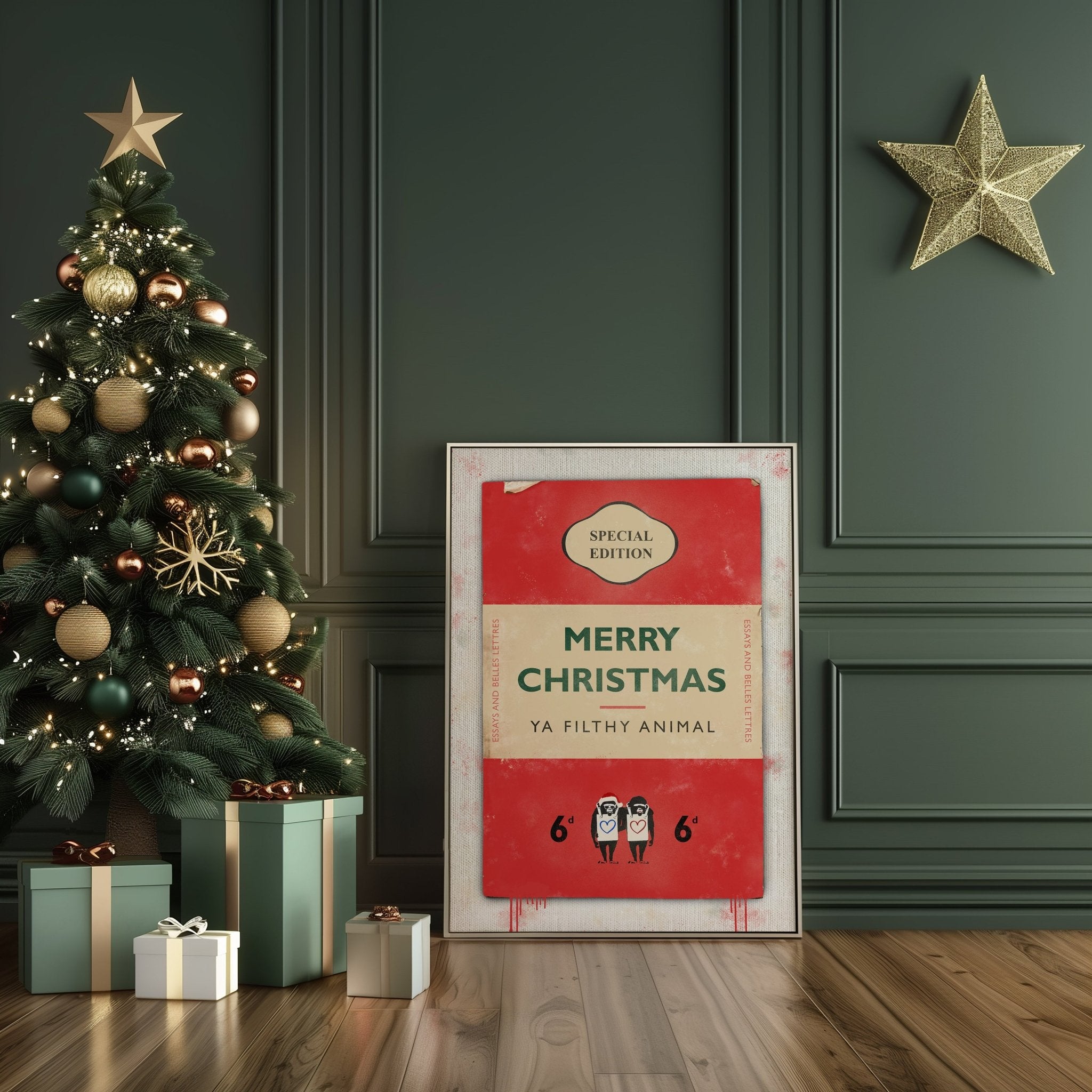 Personalised Book Cover Art Print (Christmas Edition) - Magic Posters