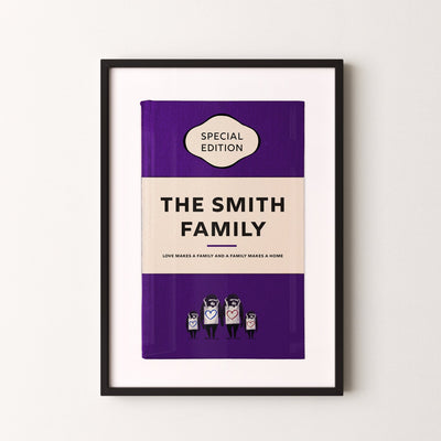 Personalised Book Cover Art Print (Classic Family Edition) - Magic Posters