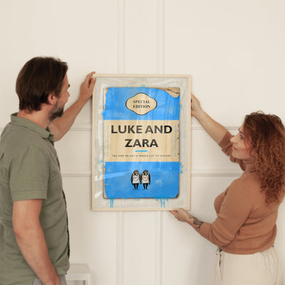 Personalised Book Cover Art Print (Couples Edition) - Magic Posters