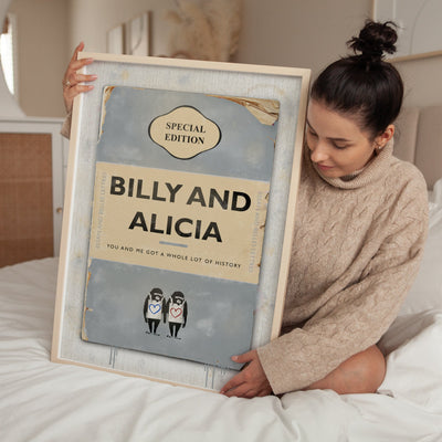 Personalised Book Cover Art Print (Couples Edition) - Magic Posters