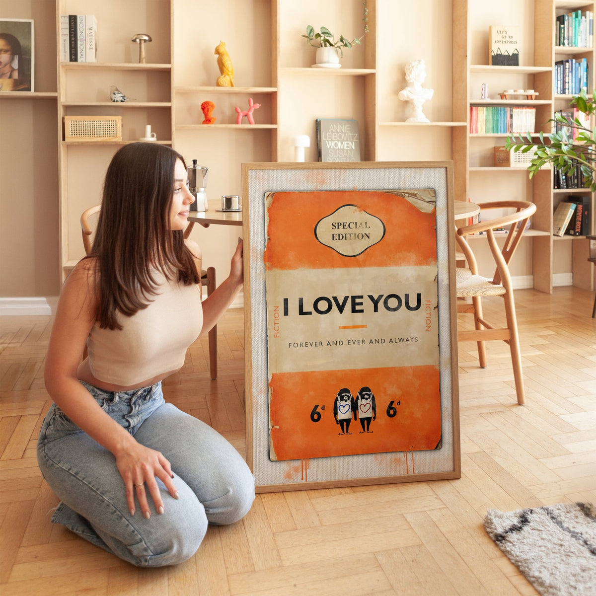 Personalised Book Cover Art Print (Orange) - Magic Posters