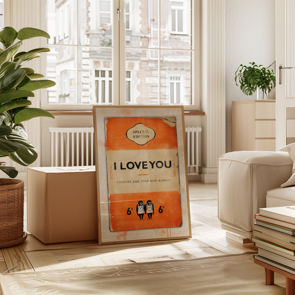 Personalised Book Cover Art Print (Orange) - Magic Posters