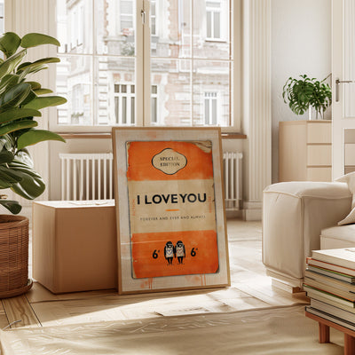 Personalised Book Cover Art Print (Orange) - Magic Posters