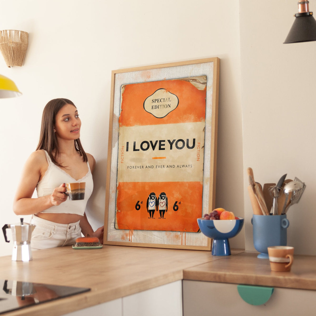 Personalised Book Cover Art Print (Orange) - Magic Posters