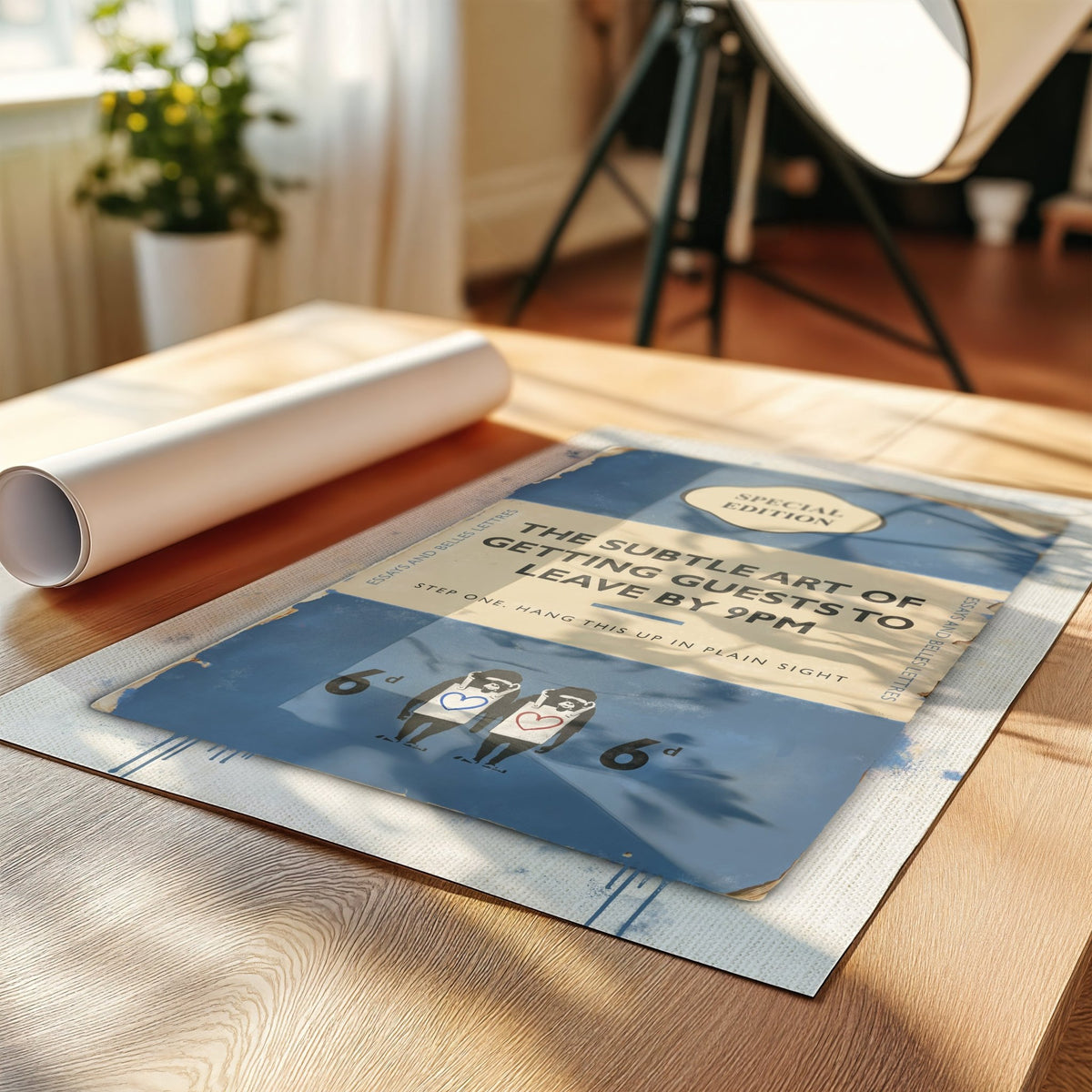 Personalised Book Cover Art Print (Dark Blue) - Magic Posters