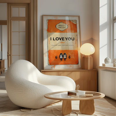Personalised Book Cover Art Print (Orange) - Magic Posters