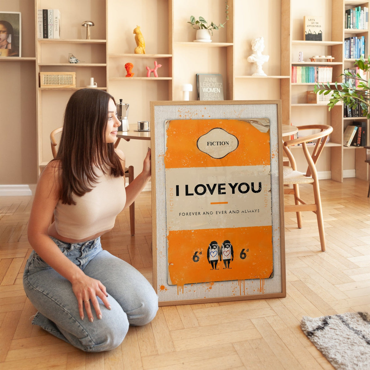 Personalised Book Cover Art Print (Orange) - Magic Posters