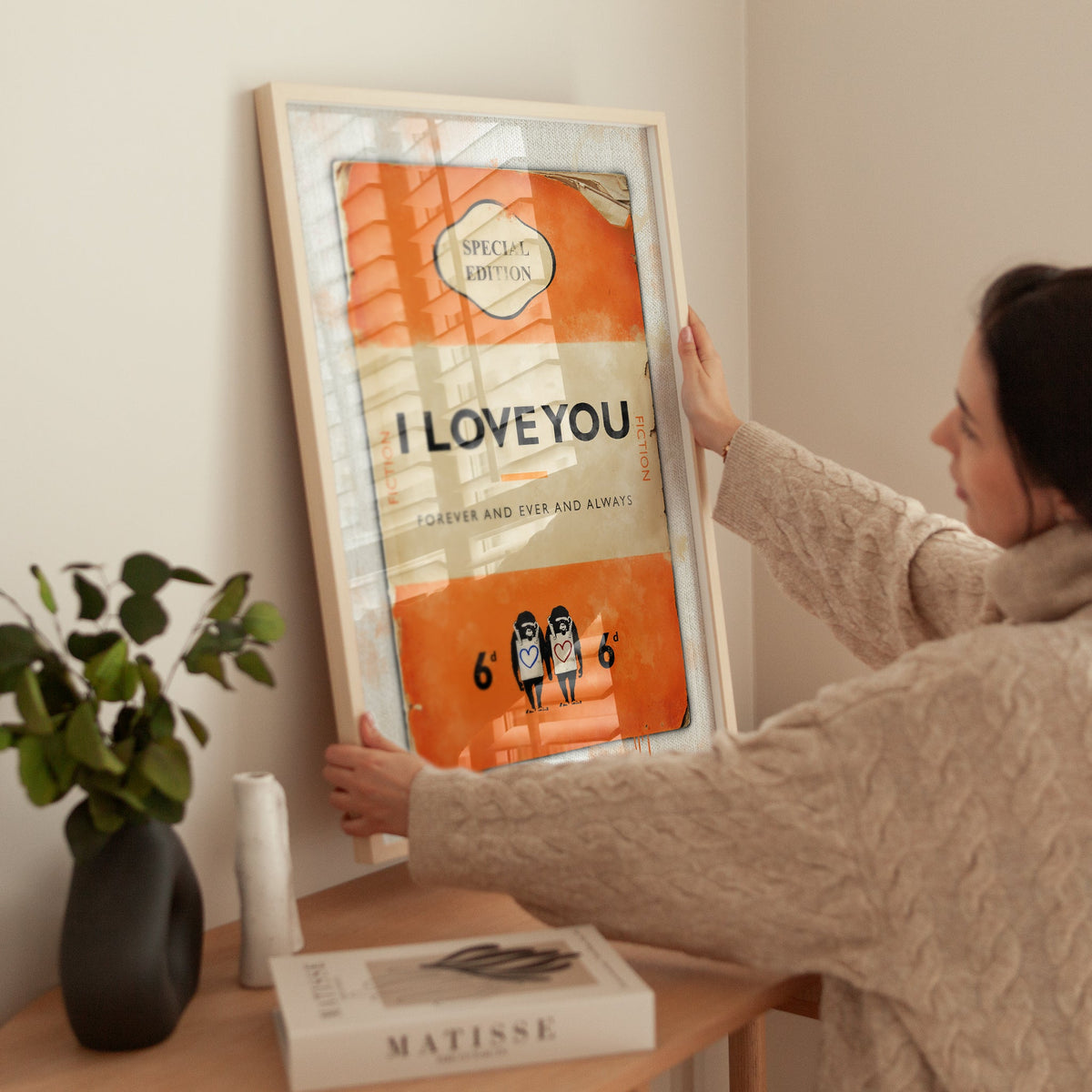 Personalised Book Cover Art Print (Orange) - Magic Posters