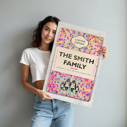 Personalised Book Cover Art Print Family Edition (Spots) - Magic Posters