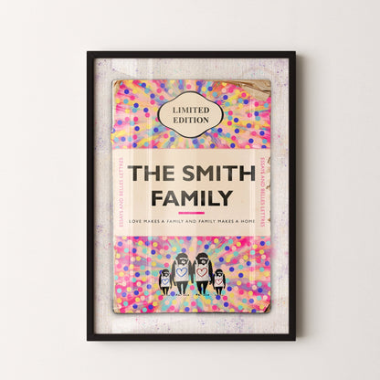 Personalised Book Cover Art Print Family Edition (Spots) - Magic Posters
