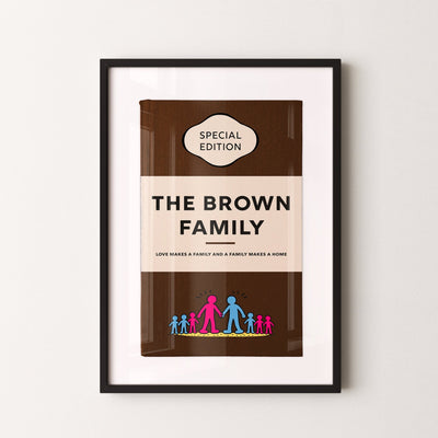 Personalised Book Cover Art Print (Family Pop Art Edition) - Magic Posters