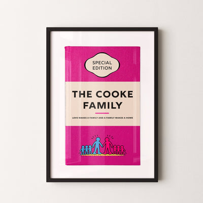 Personalised Book Cover Art Print (Family Pop Art Edition) - Magic Posters