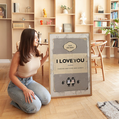 Personalised Book Cover Art Print (Grey) - Magic Posters