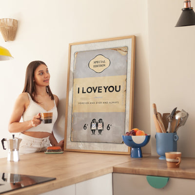 Personalised Book Cover Art Print (Grey) - Magic Posters