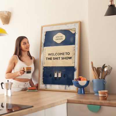 Personalised Book Cover Art Print (Navy Blue) - Magic Posters