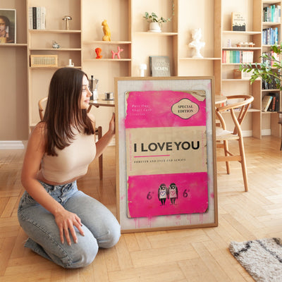 Personalised Book Cover Art Print (Pink) - Magic Posters