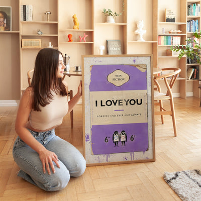 Personalised Book Cover Art Print (Purple) - Magic Posters