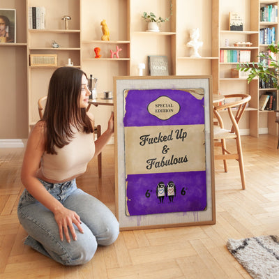 Personalised Book Cover Art Print (Purple) - Magic Posters